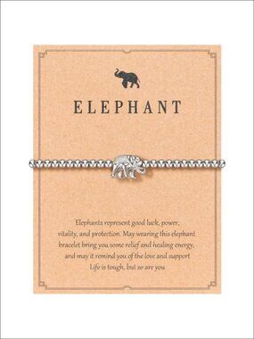 Elephant Charm Bracelet Stainless Steel Link Lucky Gift Women